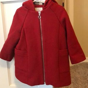 Zara red  coat  girls